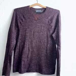 Vince Men's Maroon Crewneck Longsleeve